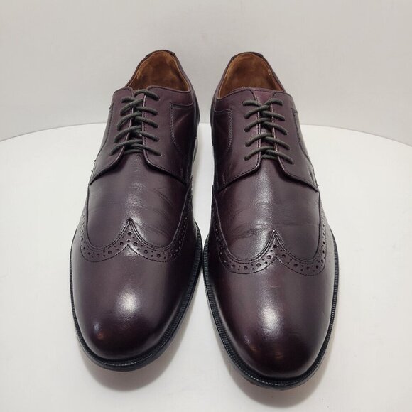 Johnston and Murphy Men's Size 13M Burgundy Leather Lace up Wingtip Dress Shoes - Picture 2 of 10